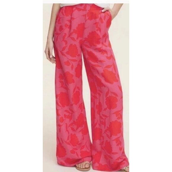 Women's Classic Rose High-Rise Linen Trousers Pants Kate spade x Target M - Picture 1 of 2